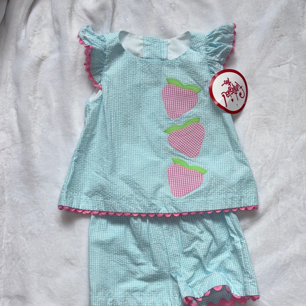 NWT Funtasia Strawberry swing top short set